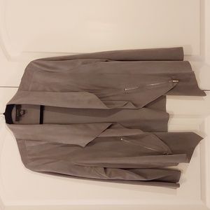 Alfani Women's jacket blazer faux suede gray XL